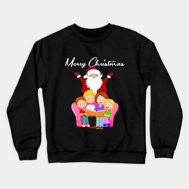 Santa Greeting Family-Xmas Eve Crewneck Sweatshirt by MaryMas